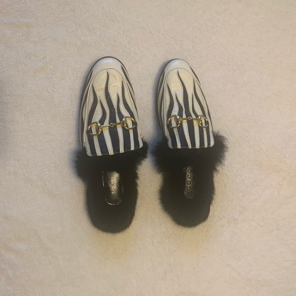 COPY - New Gucci Princeton Leather & Lamb Fur Slides - size 40 - Picture 11 of 15